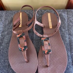 Ipanema Brown Sandals with Tortoise Accent